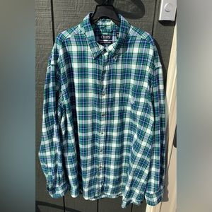 CHAPS Brushed Flannel Plaid Button Down Shirt ~ Men’s 3XLT~ Tall ~VGC